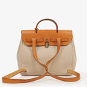 Hermes Herbag PM Vache Hunter Criss Viking Ecru Beige Naturel 2 Way Backpack With Palladium Hardware