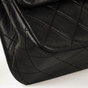 Chanel Vintage Medium Classic Double Flap Bag Black Quilted Leather 24K Gold-Plated Hardware