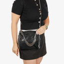 Stella McCartney Falabella Mini Tote Black Vegan Shaggy Deer Fold Over Bag
