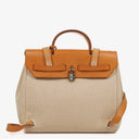 Hermes Herbag PM Vache Hunter Criss Viking Ecru Beige Naturel 2 Way Backpack With Palladium Hardware
