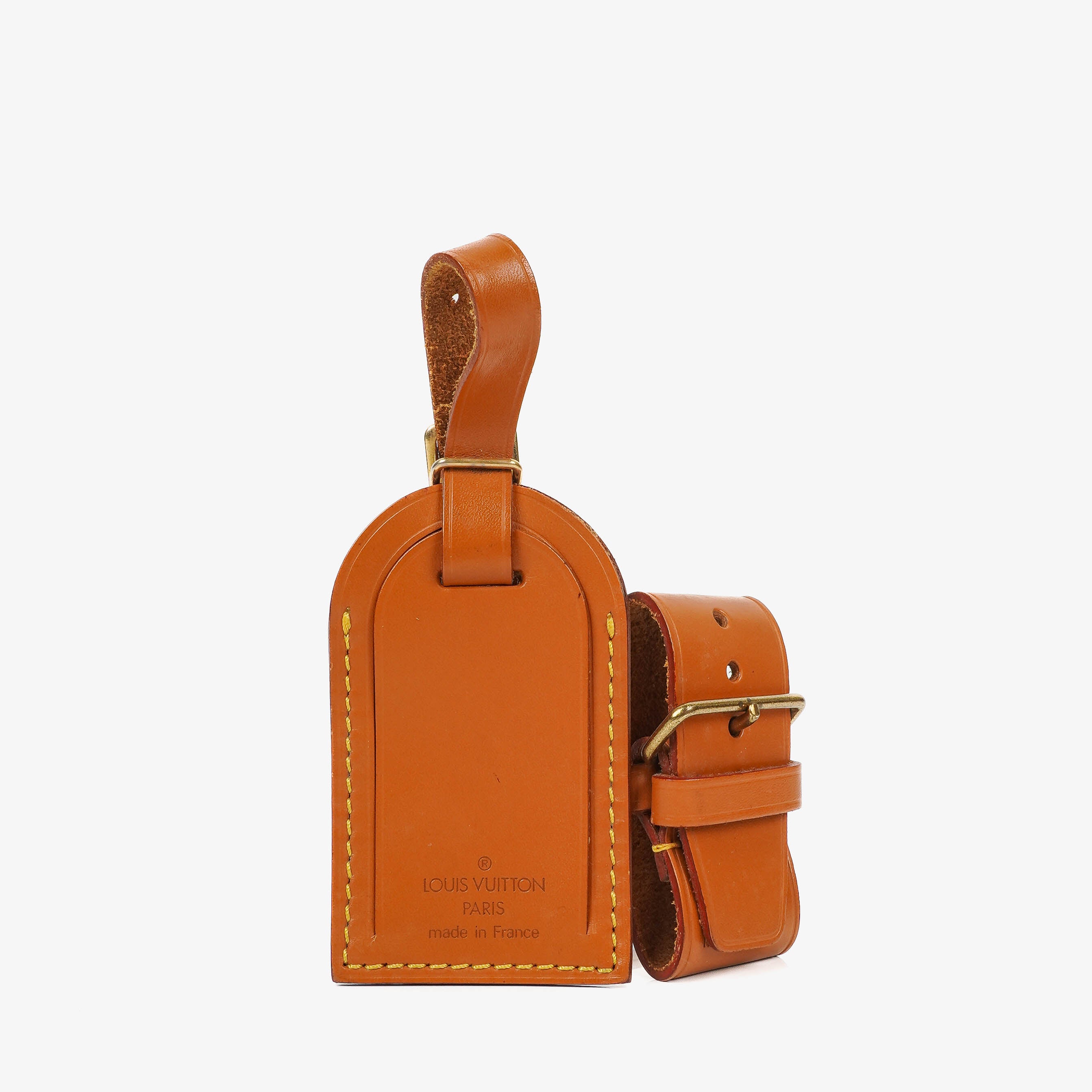 Louis Vuitton Brown Leather Name Tag And Handles Holder