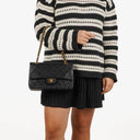 Chanel Vintage Medium Classic Double Flap Bag Black Quilted Leather 24K Gold-Plated Hardware