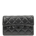 Chanel Card Holder Wallet So Black Lambskin Quilted Flap