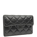 Chanel Card Holder Wallet So Black Lambskin Quilted Flap