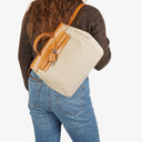 Hermes Herbag PM Vache Hunter Criss Viking Ecru Beige Naturel 2 Way Backpack With Palladium Hardware