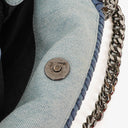Stella McCartney Denim Flowers Mini Tote Falabella Blue