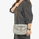 Yves Saint Laurent Grey Quilted Jersey Puffer Loulou Bag