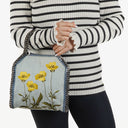 Stella McCartney Denim Flowers Mini Tote Falabella Blue