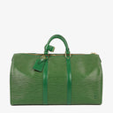 Louis Vuitton Keepall 50 Green EPI Leather Travel Bag