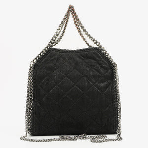 Stella McCartney Falabella Mini Tote Black Vegan Shaggy Deer Fold Over Bag