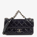 Chanel Perfect Edge Glazed Navy Quilted Calfskin Flap Bag
