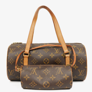 Louis Vuitton Papillon 25 Vintage Monogram Canvas Handbag With Mini Papillon Pochette