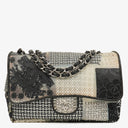 Chanel Black PVC Tweed Patchwork Medium Single Flap Bag