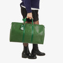Louis Vuitton Keepall 50 Green EPI Leather Travel Bag