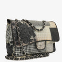 Chanel Black PVC Tweed Patchwork Medium Single Flap Bag