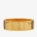 Hermes Green Equestrian Enamel and Gold Plated Loquet Bangle&nbsp;