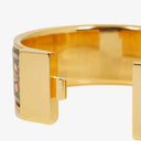 Hermes Green Equestrian Enamel and Gold Plated Loquet Bangle&nbsp;