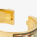 Hermes Green Equestrian Enamel and Gold Plated Loquet Bangle&nbsp;