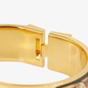 Hermes Green Equestrian Enamel and Gold Plated Loquet Bangle&nbsp;