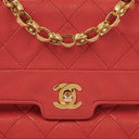 Chanel Vintage Diana Small Flap Bag Red Quilted Lambskin With 24K Gold-Plated Hardware