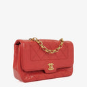 Chanel Vintage Diana Small Flap Bag Red Quilted Lambskin With 24K Gold-Plated Hardware