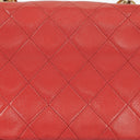 Chanel Vintage Diana Small Flap Bag Red Quilted Lambskin With 24K Gold-Plated Hardware