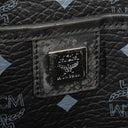 MCM Visetos Black Coated Canvas and Leather Tote Bag