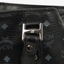 MCM Visetos Black Coated Canvas and Leather Tote Bag