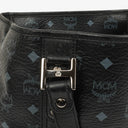 MCM Visetos Black Coated Canvas and Leather Tote Bag