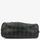MCM Visetos Black Coated Canvas and Leather Tote Bag