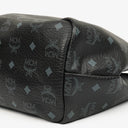 MCM Visetos Black Coated Canvas and Leather Tote Bag