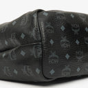 MCM Visetos Black Coated Canvas and Leather Tote Bag