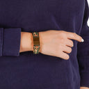 Hermes Green Equestrian Enamel and Gold Plated Loquet Bangle&nbsp;