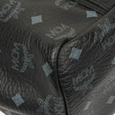 MCM Visetos Black Coated Canvas and Leather Tote Bag