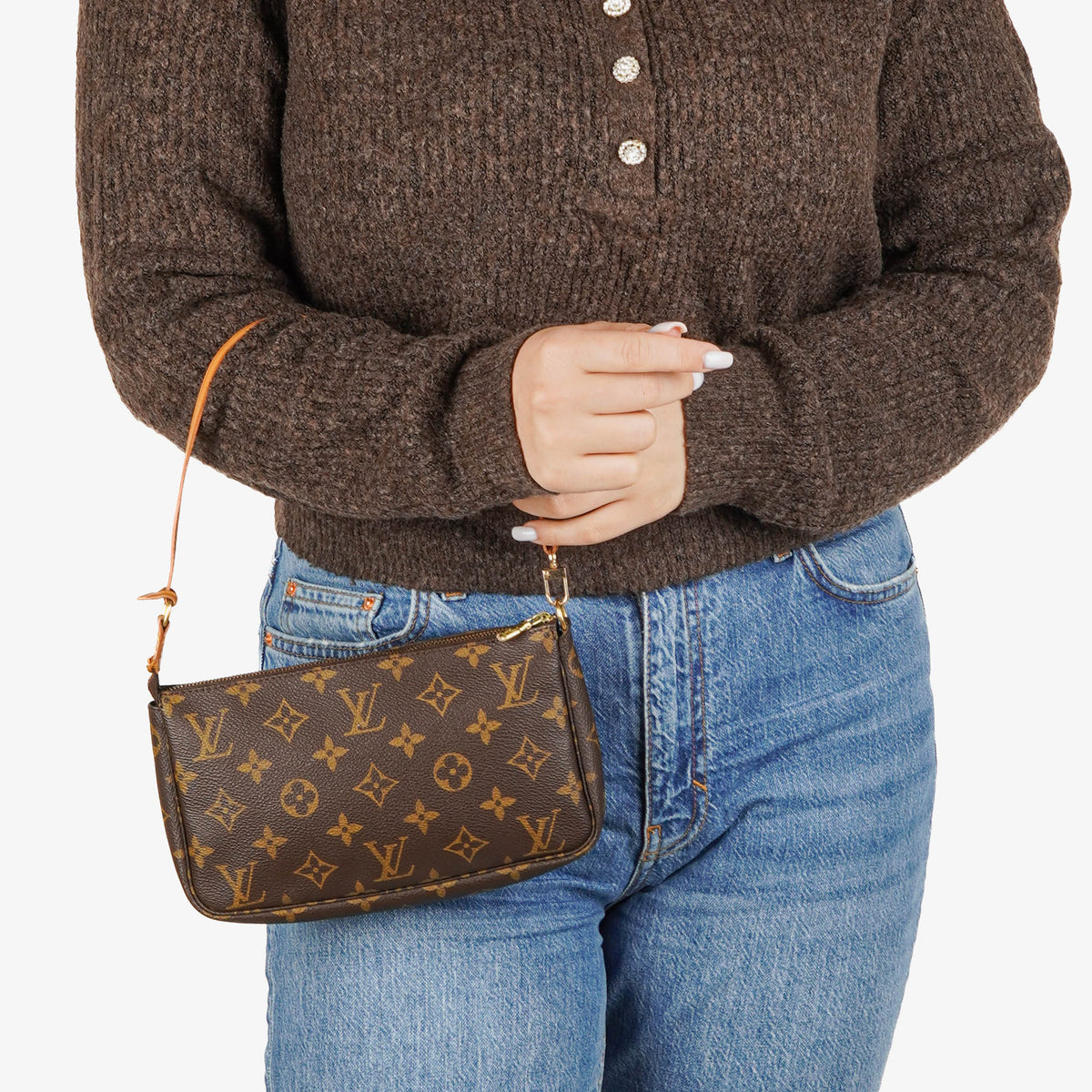 Louis Vuitton Pochette Accessoires Monogram Canvas Clutch Handbag