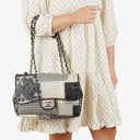 Chanel Black PVC Tweed Patchwork Medium Single Flap Bag