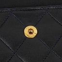 Chanel Medium Double Flap Bag Navy Quilted Lambskin With 24K Gold-Plated Hardware And Mademoiselle Chain