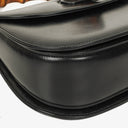 Gucci Convertible Bamboo Top Handle Black Leather Bag