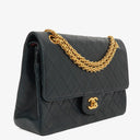 Chanel Medium Double Flap Bag Navy Quilted Lambskin With 24K Gold-Plated Hardware And Mademoiselle Chain