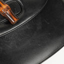 Gucci Convertible Bamboo Top Handle Black Leather Bag