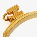 Hermes Black Lizard and Gold Plated Kelly H Lock Cadena Charm Bracelet