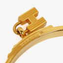 Hermes Black Lizard and Gold Plated Kelly H Lock Cadena Charm Bracelet