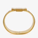 Hermes Green Equestrian Enamel and Gold Plated Loquet Bangle Quartz Watch L01.100