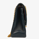 Chanel Medium Double Flap Bag Navy Quilted Lambskin With 24K Gold-Plated Hardware And Mademoiselle Chain