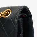 Chanel Medium Double Flap Bag Navy Quilted Lambskin With 24K Gold-Plated Hardware And Mademoiselle Chain