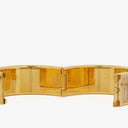 Hermes Green Equestrian Enamel and Gold Plated Loquet Bangle Quartz Watch L01.100
