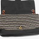 Chanel Quilted Jersey Navy White Red Jumbo Coco Sailor Flap Bag