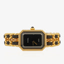 Chanel Stainless Steel Lambskin 20mm Chain Premiere Quartz Watch Gold M