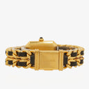 Chanel Stainless Steel Lambskin 20mm Chain Premiere Quartz Watch Gold M