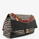 Chanel Quilted Jersey Navy White Red Jumbo Coco Sailor Flap Bag